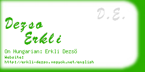 dezso erkli business card