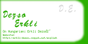 dezso erkli business card